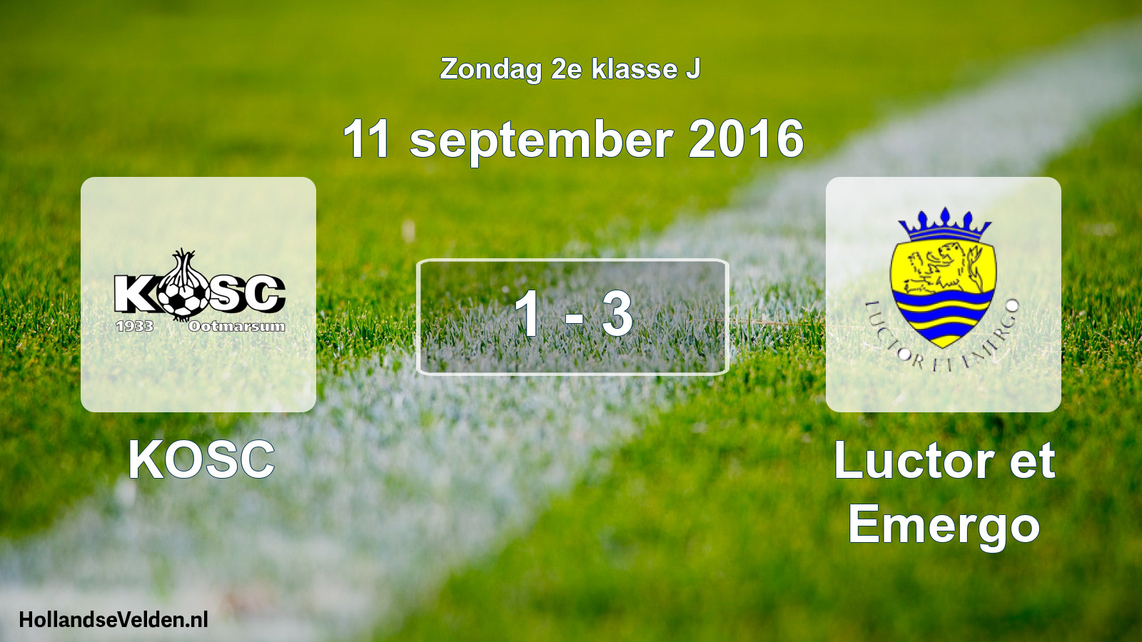 Total number of matches played: KOSC - Luctor et Emergo 1 - 3 (11 September 2016)