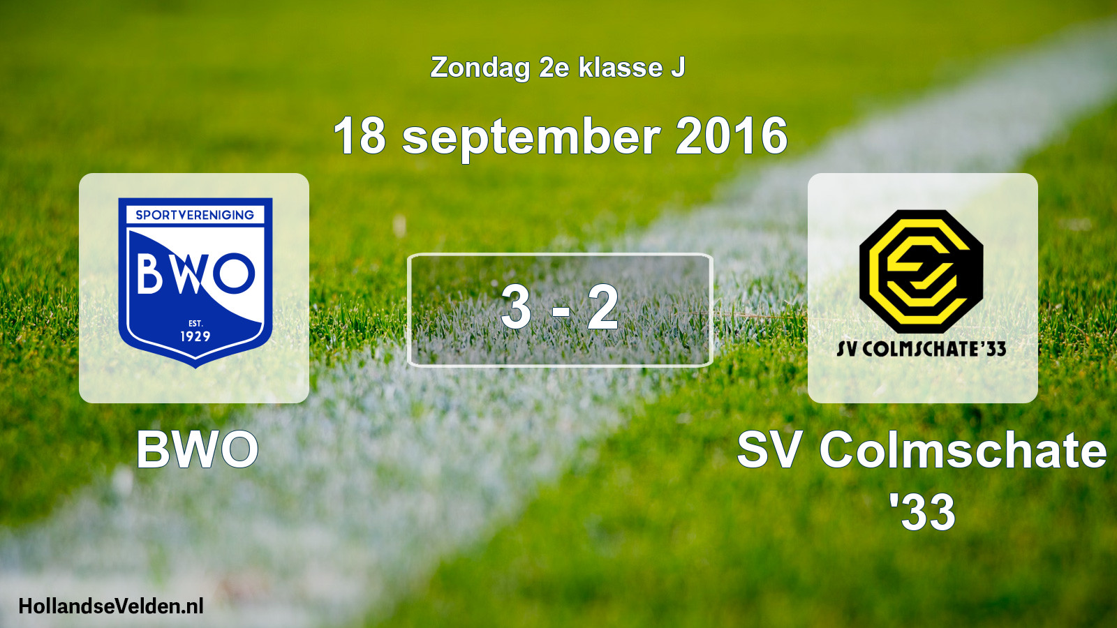 Total number of matches played: BWO - SV Colmschate '33 3 - 2 (18 September 2016)