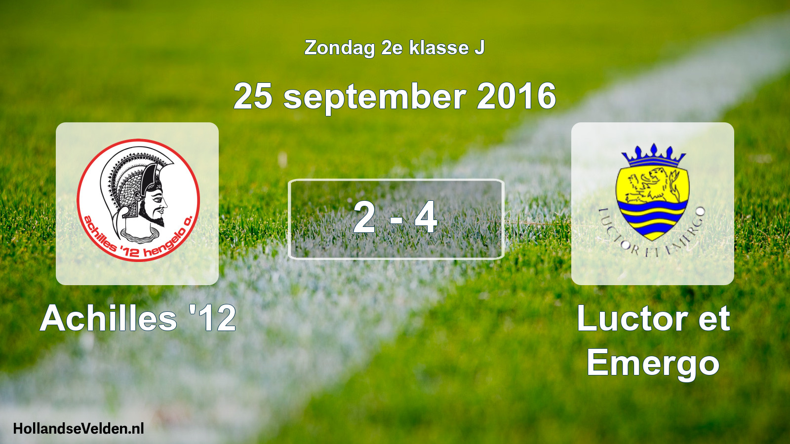 Total number of matches played: Achilles '12 - Luctor et Emergo 2 - 4 (25 September 2016)