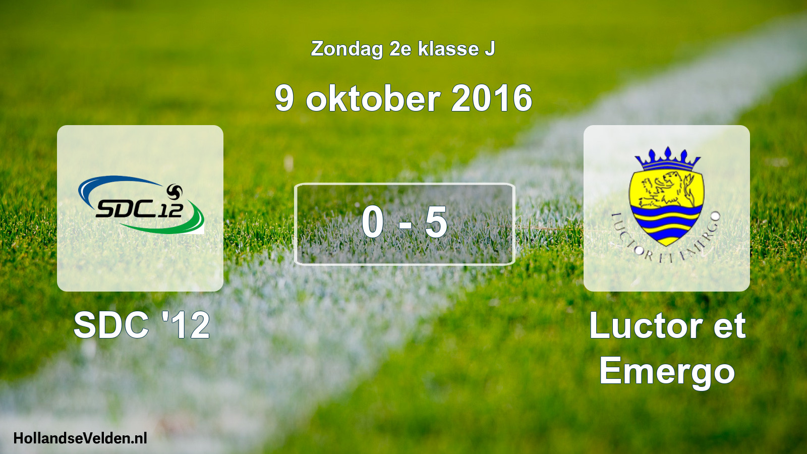 Total number of matches played: SDC '12 - Luctor et Emergo 0 - 5 (9 October 2016)