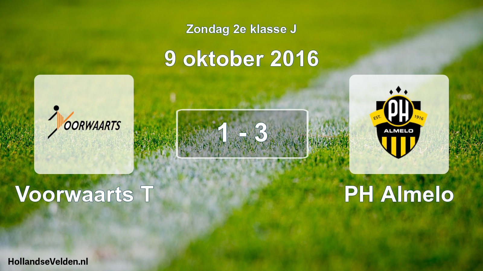 Total number of matches played: Voorwaarts T - PH Almelo 1 - 3 (9 October 2016)