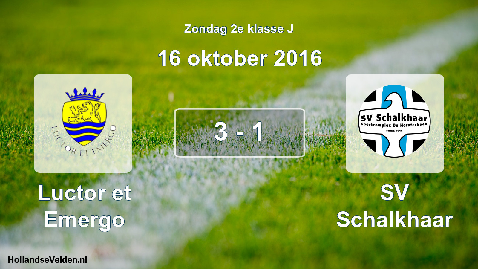 Total number of matches played: Luctor et Emergo - SV Schalkhaar 3 - 1 (16 October 2016)