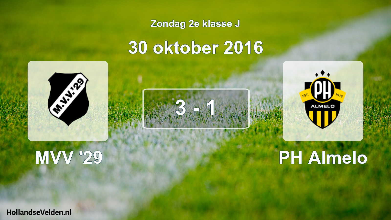 Total number of matches played: MVV '29 - PH Almelo 3 - 1 (30 October 2016)