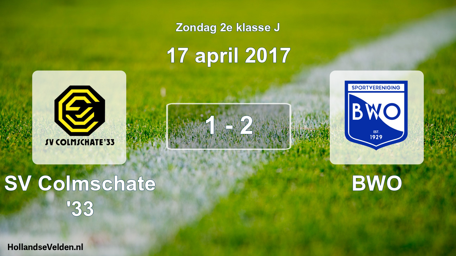 Total number of matches played: SV Colmschate '33 - BWO 1 - 2 (17 April 2017)