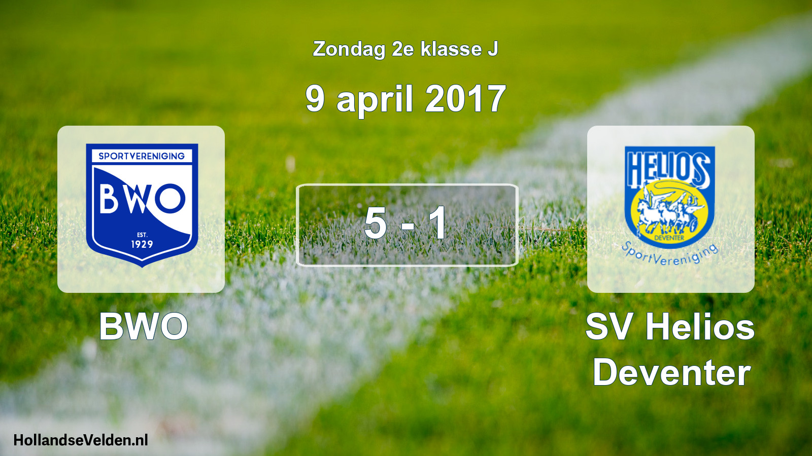 Total number of matches played: BWO - SV Helios Deventer 5 - 1 (9 April 2017)