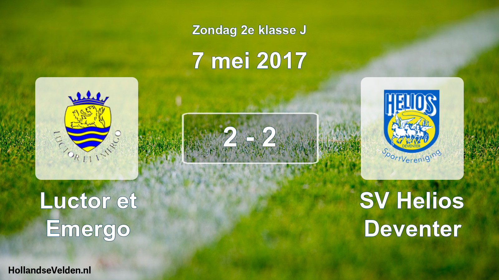 Total number of matches played: Luctor et Emergo - SV Helios Deventer 2 - 2 (7 May 2017)