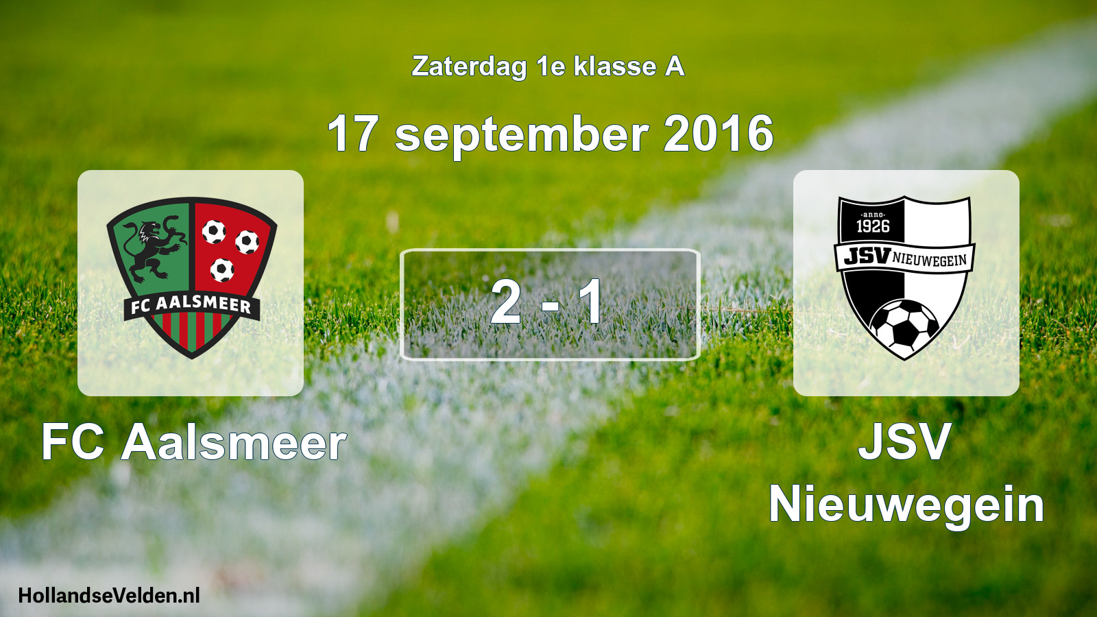 Total number of matches played: FC Aalsmeer - JSV Nieuwegein 2 - 1 (17 September 2016)