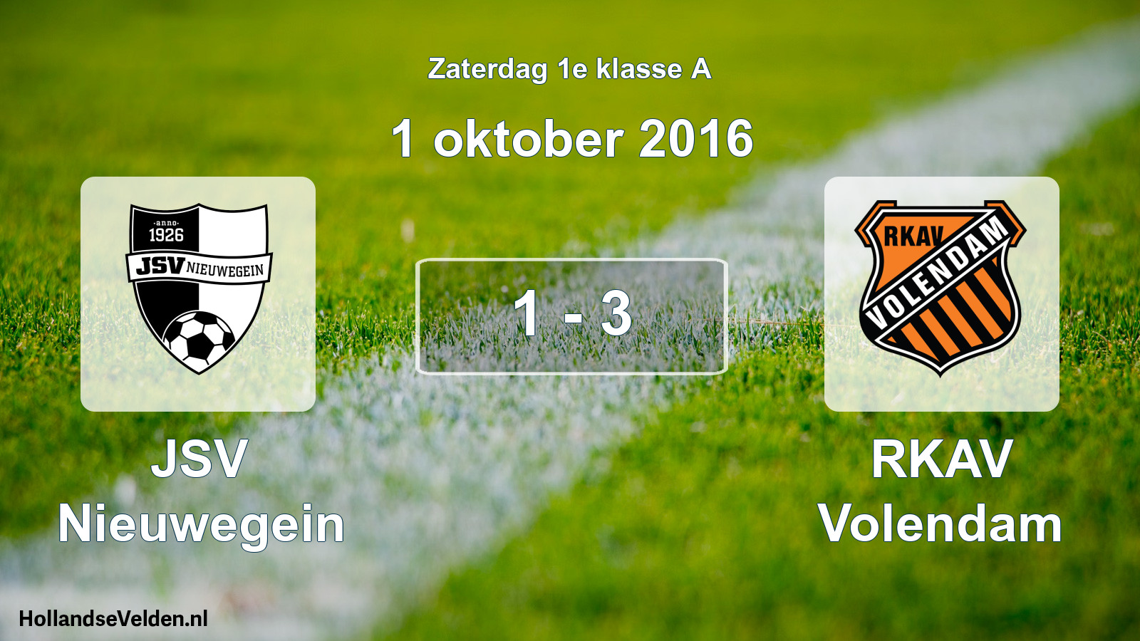 Total number of matches played: JSV Nieuwegein - RKAV Volendam 1 - 3 (1 October 2016)