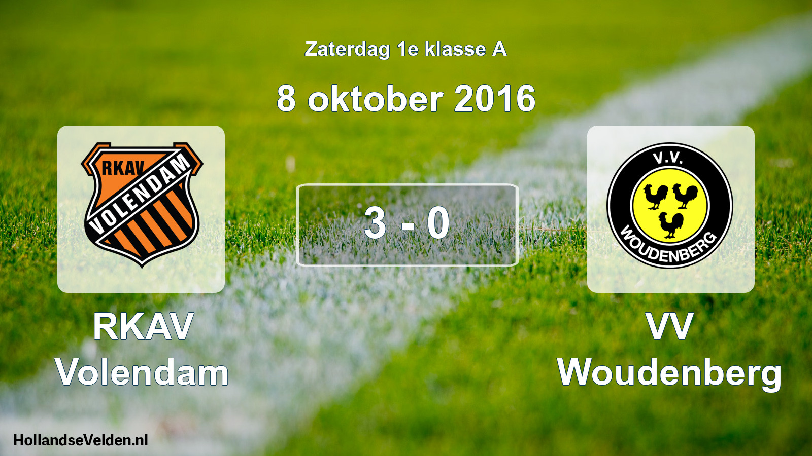 Total number of matches played: RKAV Volendam - VV Woudenberg 3 - 0 (8 October 2016)