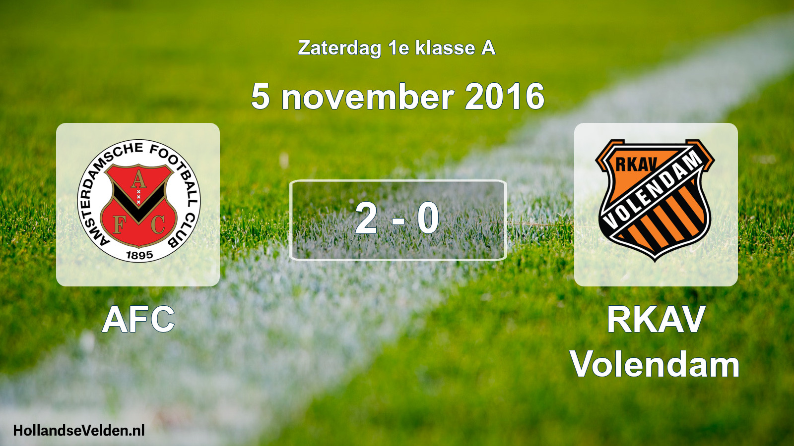 Total number of matches played: AFC - RKAV Volendam 2 - 0 (5 November 2016)