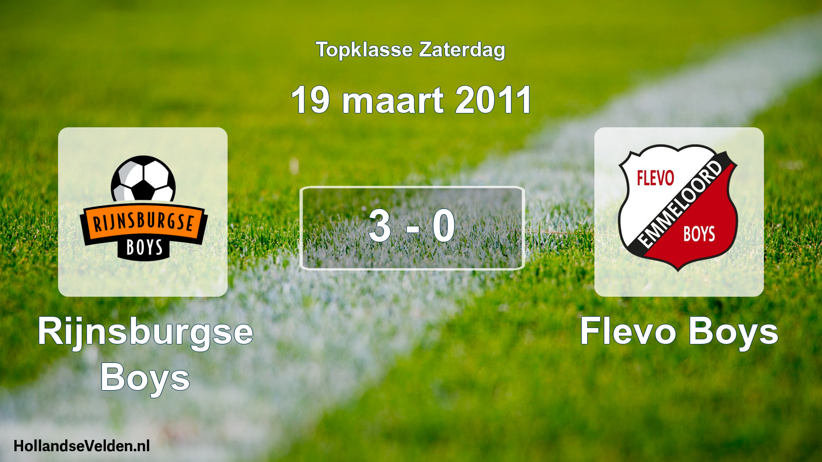 Total number of matches played: Rijnsburgse Boys - Flevo Boys 3 - 0 (19 March 2011)