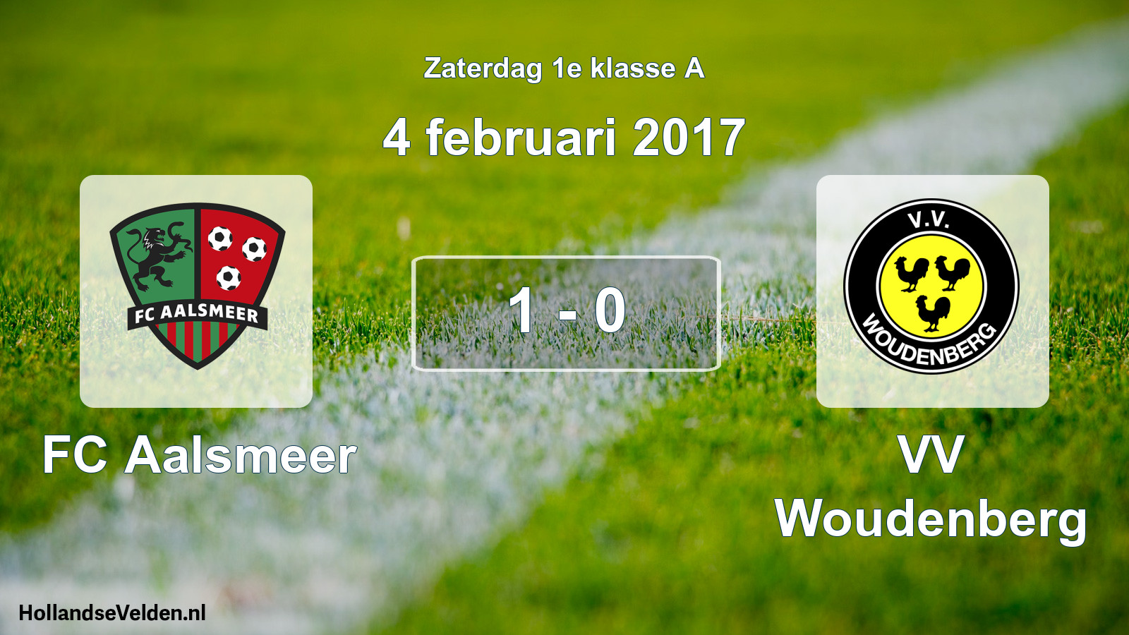 Total number of matches played: FC Aalsmeer - VV Woudenberg 1 - 0 (4 February 2017)