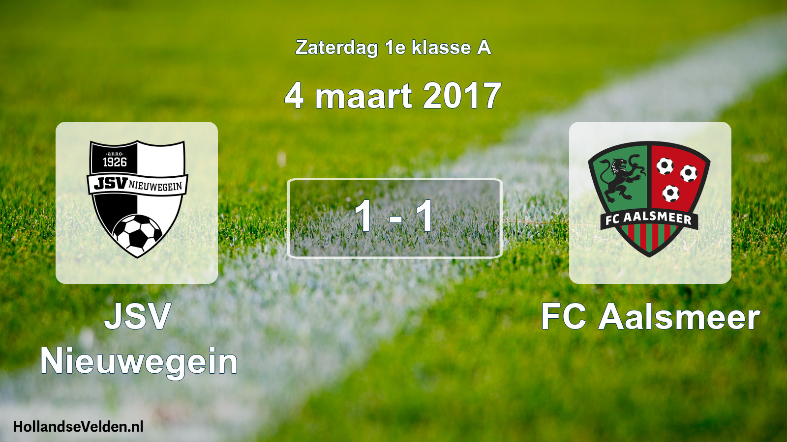 Total number of matches played: JSV Nieuwegein - FC Aalsmeer 1 - 1 (4 March 2017)