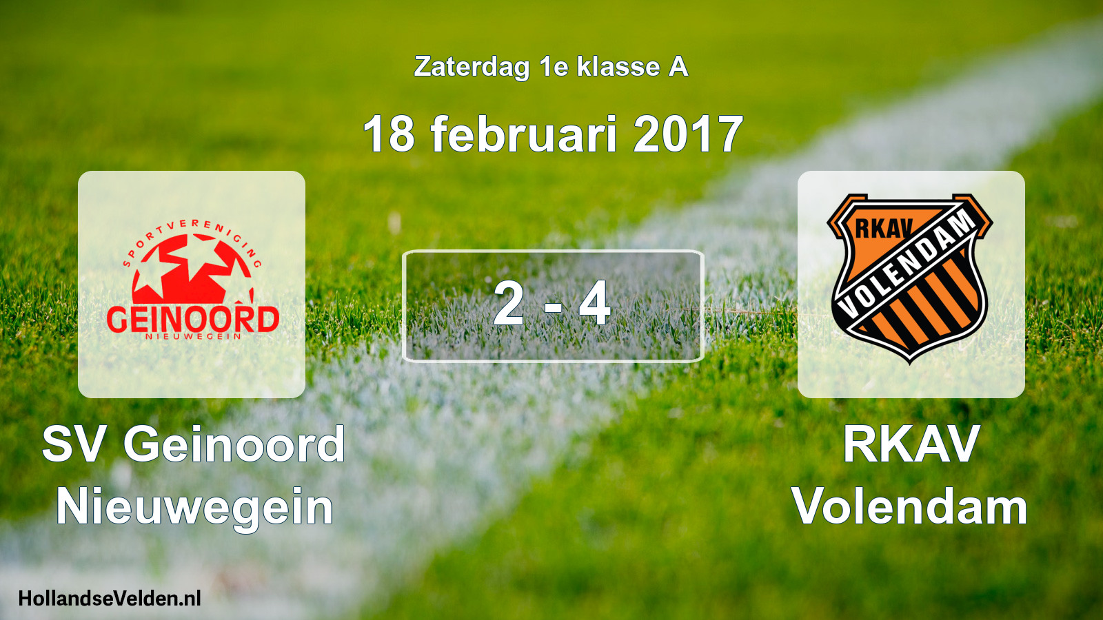 Total number of matches played: SV Geinoord Nieuwegein - RKAV Volendam 2 - 4 (18 February 2017)