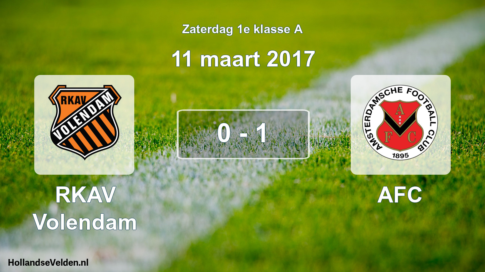 Total number of matches played: RKAV Volendam - AFC 0 - 1 (11 March 2017)