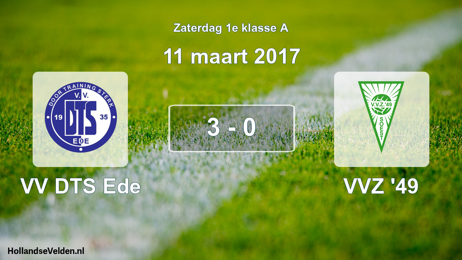 Total number of matches played: VV DTS Ede - VVZ '49 3 - 0 (11 March 2017)