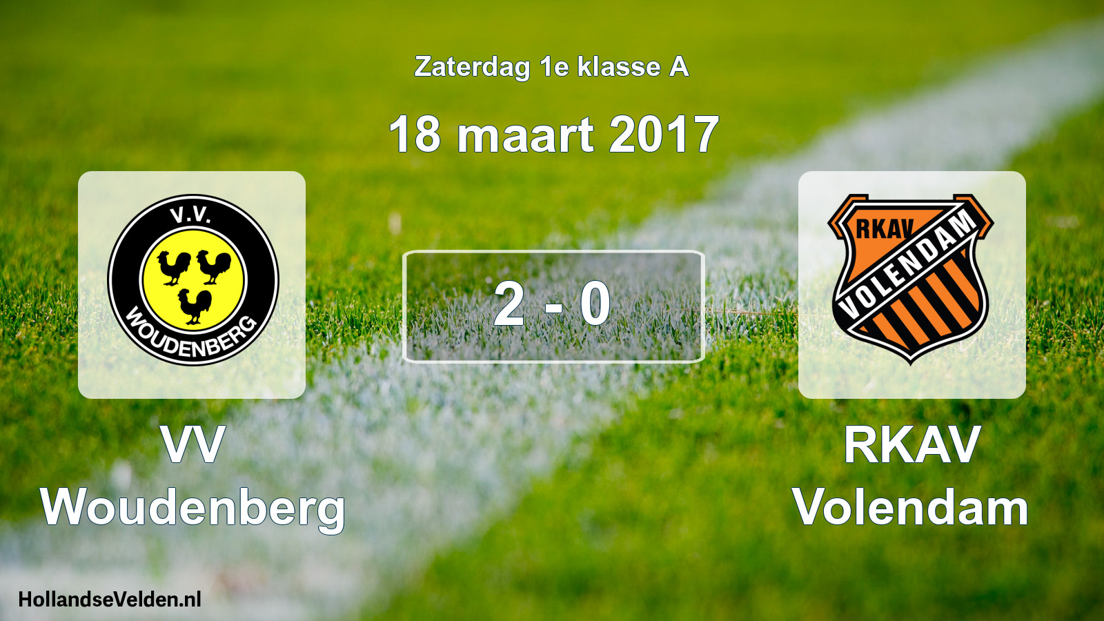 Total number of matches played: VV Woudenberg - RKAV Volendam 2 - 0 (18 March 2017)