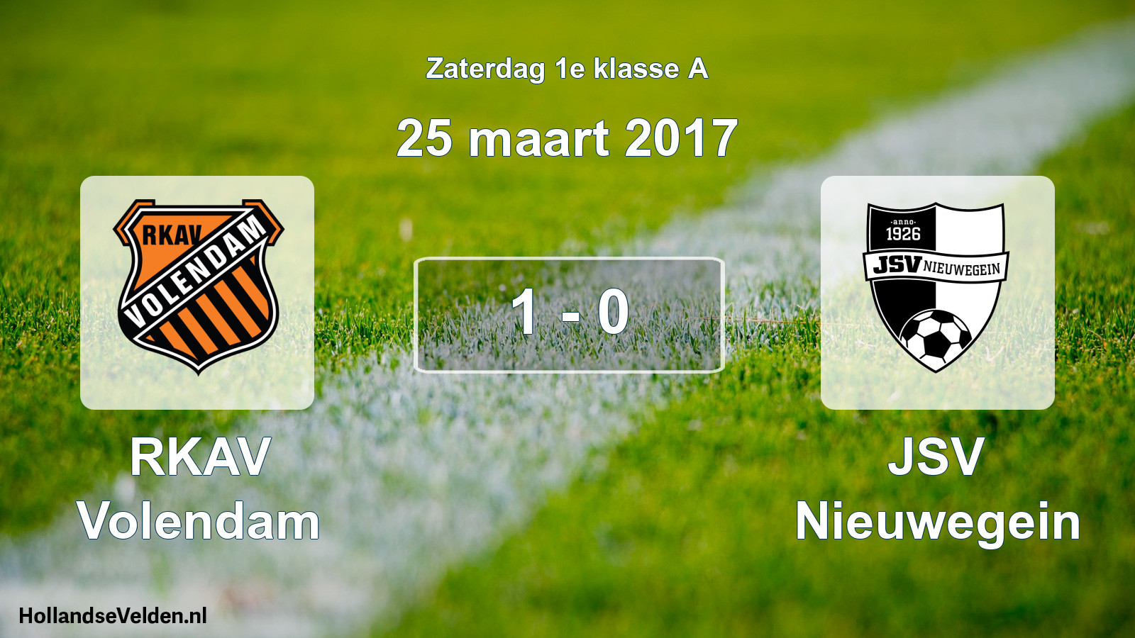 Total number of matches played: RKAV Volendam - JSV Nieuwegein 1 - 0 (25 March 2017)