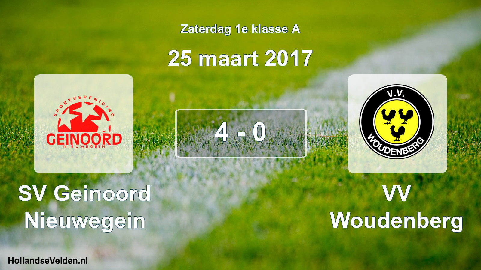 Total number of matches played: SV Geinoord Nieuwegein - VV Woudenberg 4 - 0 (25 March 2017)
