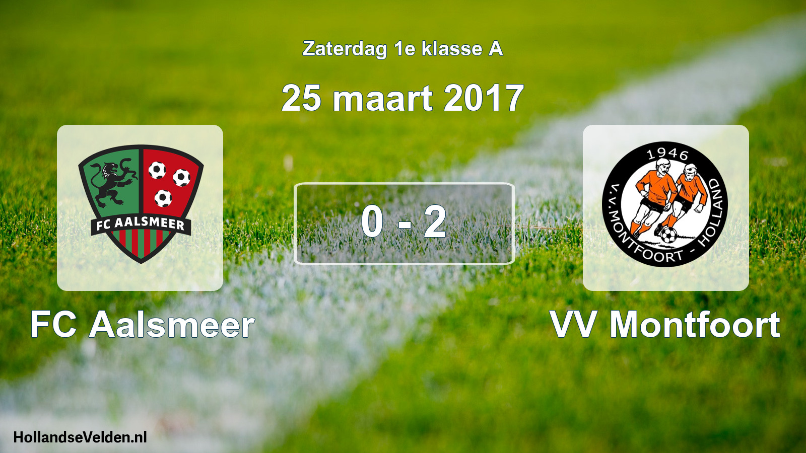 Total number of matches played: FC Aalsmeer - VV Montfoort 0 - 2 (25 March 2017)