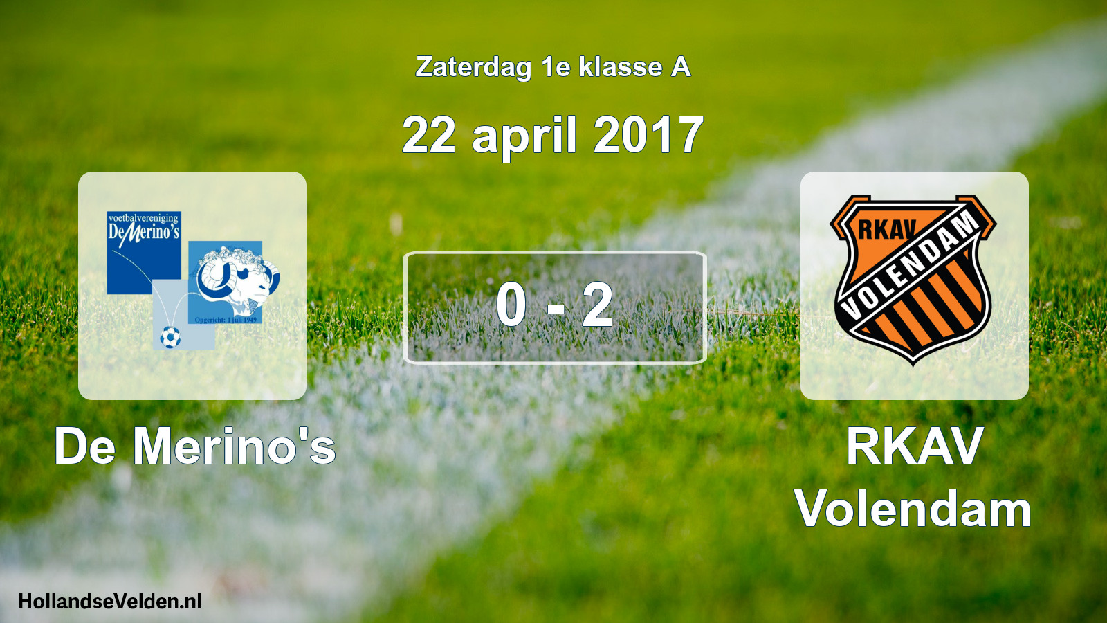 Total number of matches played: De Merino's - RKAV Volendam 0 - 2 (22 April 2017)