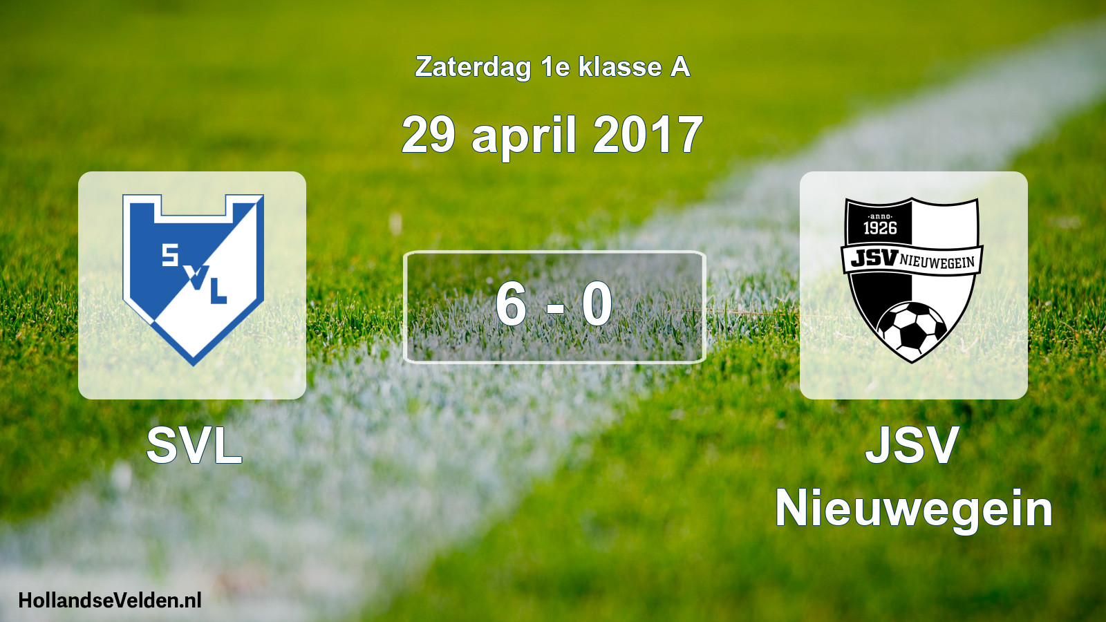 Total number of matches played: SVL - JSV Nieuwegein 6 - 0 (29 April 2017)