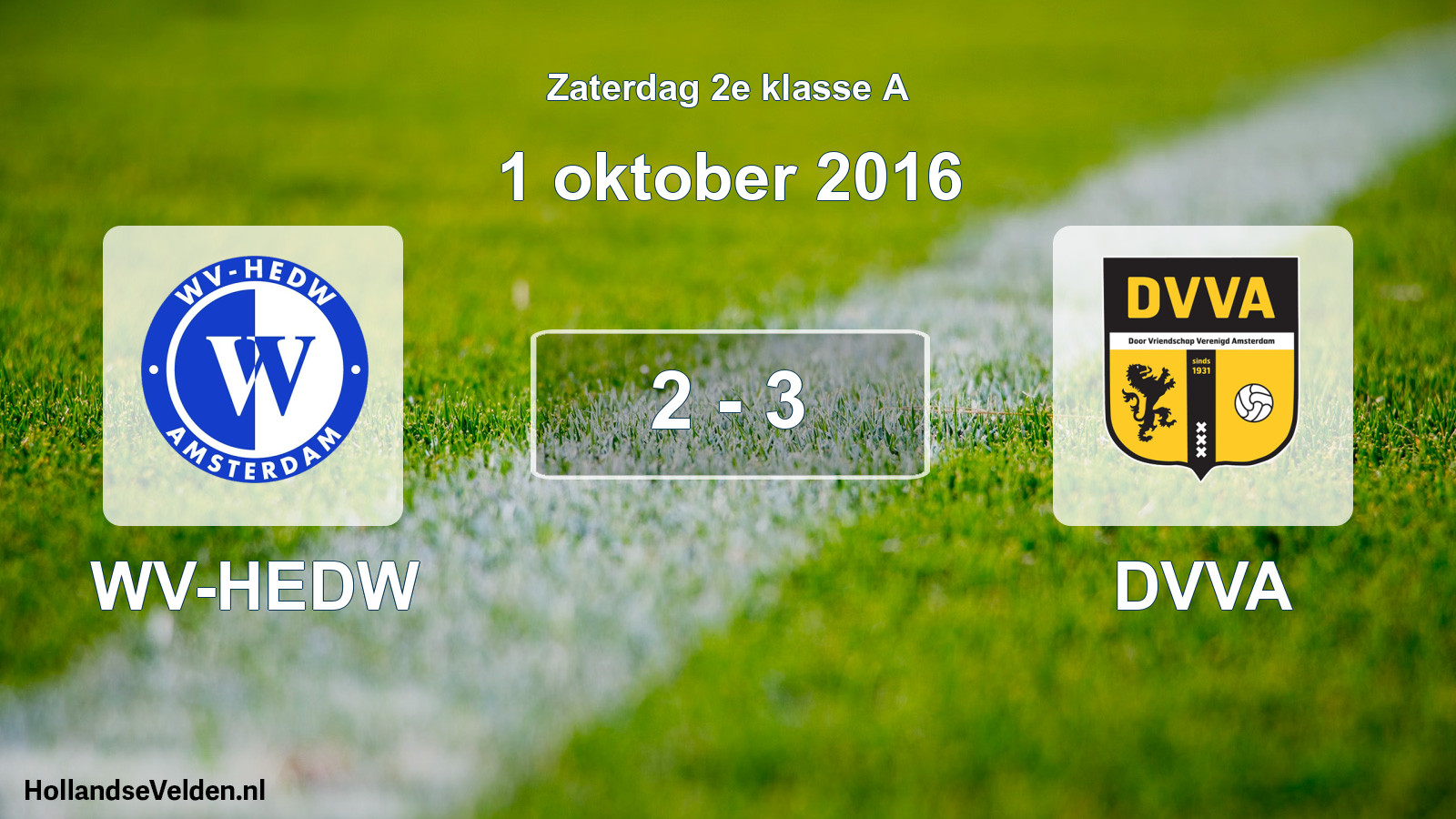 Total number of matches played: WV-HEDW - DVVA 2 - 3 (1 October 2016)