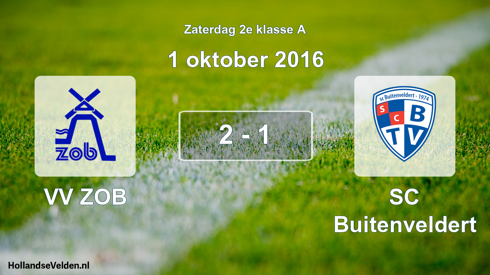 Total number of matches played: VV ZOB - SC Buitenveldert 2 - 1 (1 October 2016)