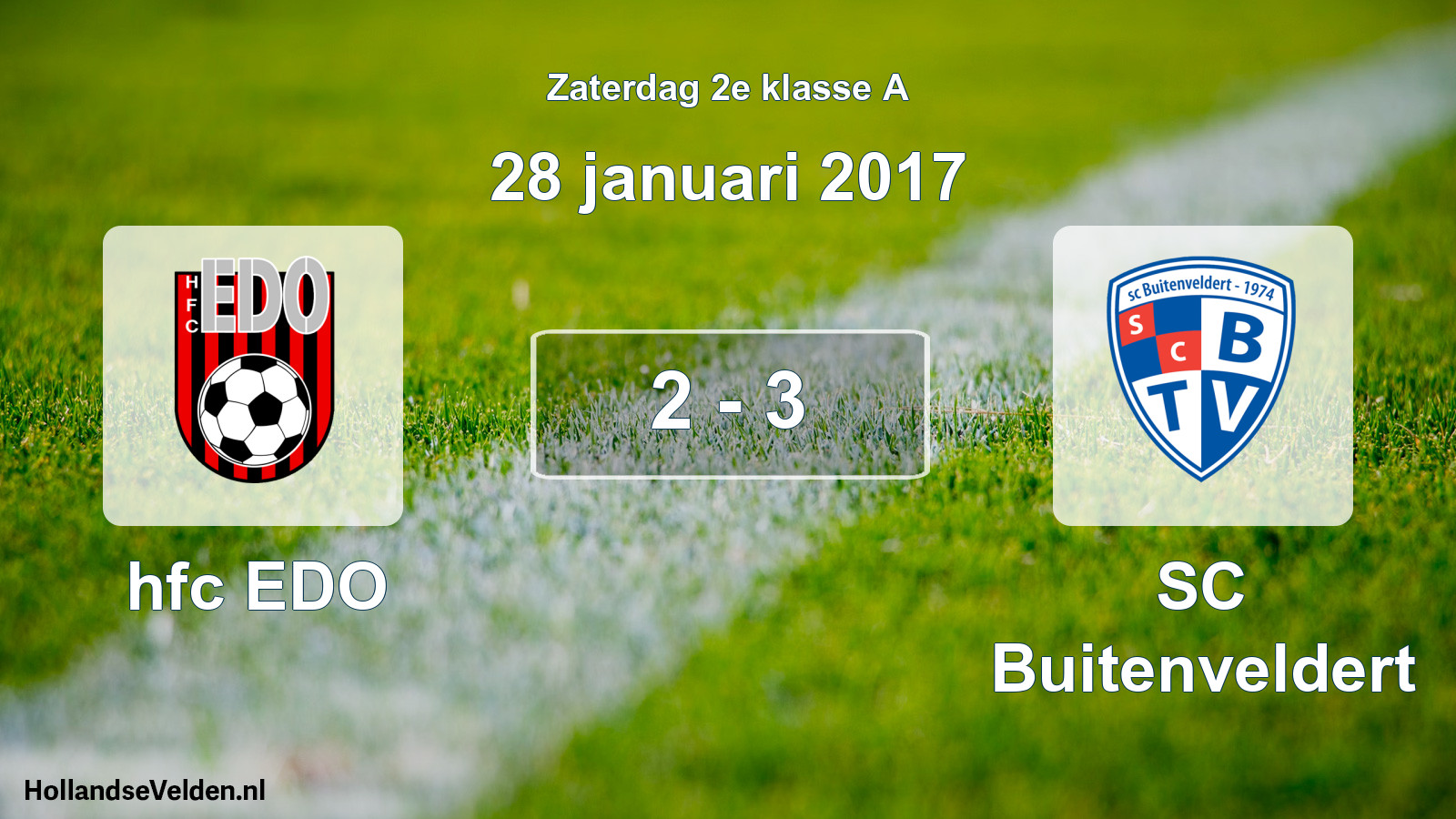 Total number of matches played: hfc EDO - SC Buitenveldert 2 - 3 (28 January 2017)