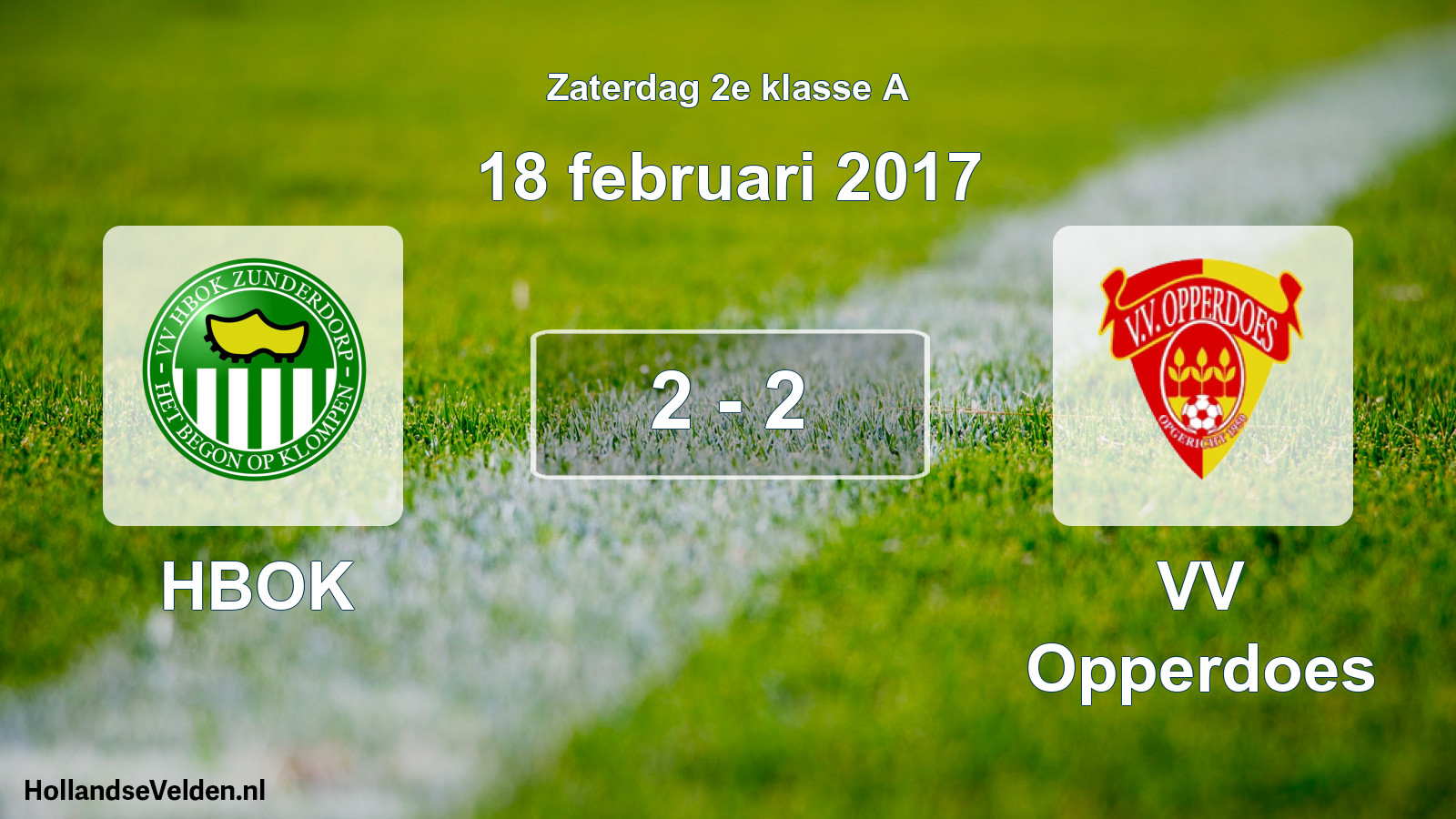 Total number of matches played: HBOK - VV Opperdoes 2 - 2 (18 February 2017)