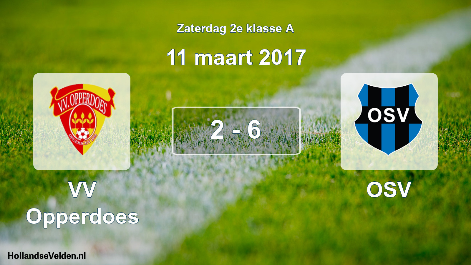 Total number of matches played: VV Opperdoes - OSV 2 - 6 (11 March 2017)
