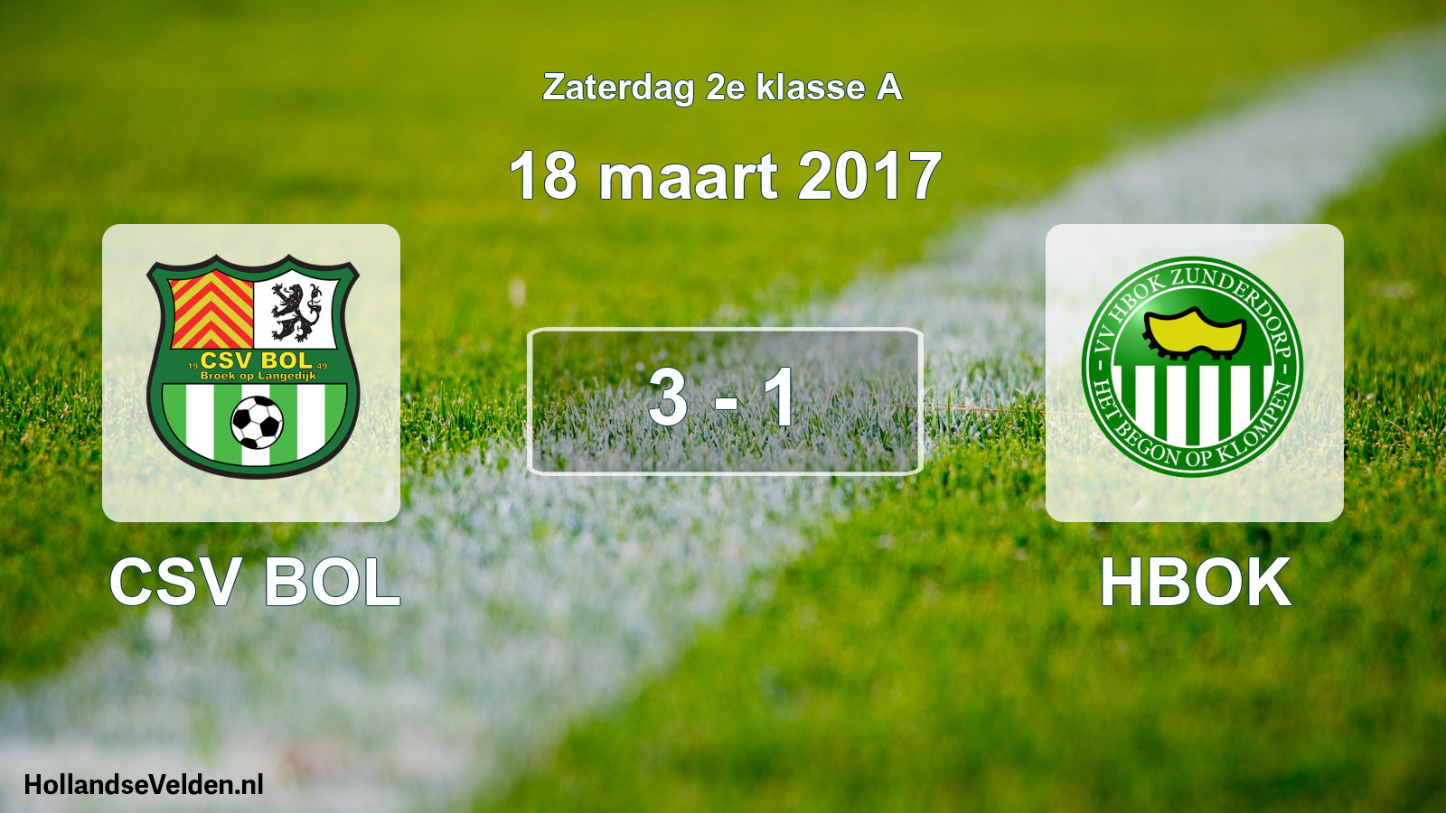 Total number of matches played: CSV BOL - HBOK 3 - 1 (18 March 2017)