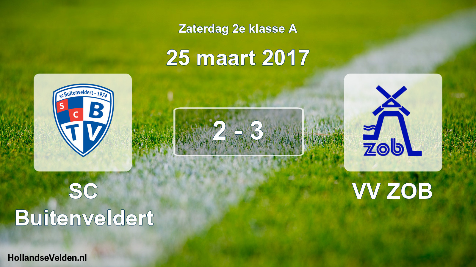 Total number of matches played: SC Buitenveldert - VV ZOB 2 - 3 (25 March 2017)