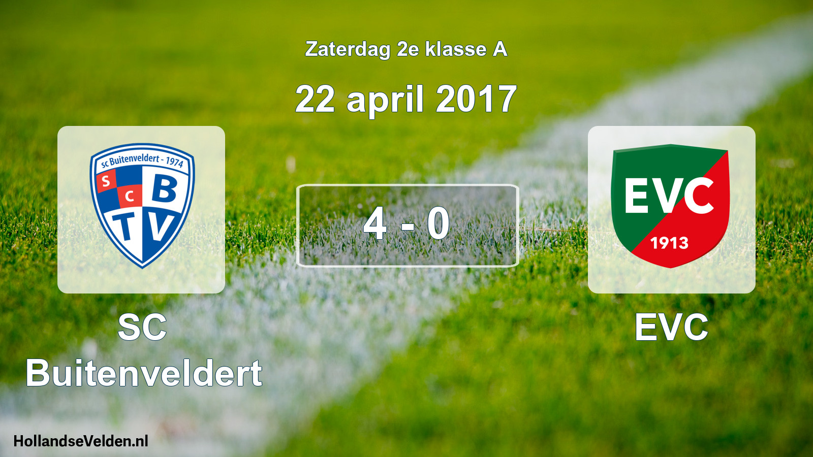 Total number of matches played: SC Buitenveldert - EVC 4 - 0 (22 April 2017)