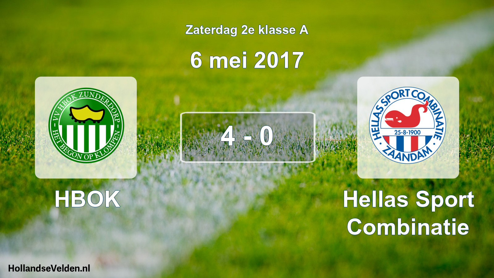 Total number of matches played: HBOK - Hellas Sport Combinatie 4 - 0 (6 May 2017)