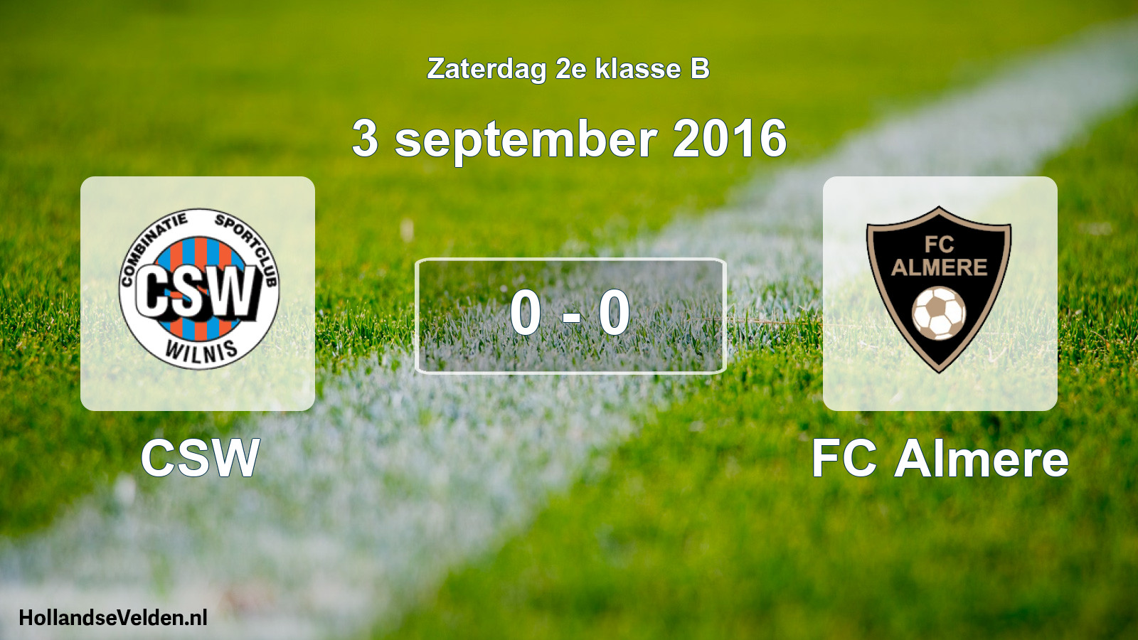 Total number of matches played: CSW - FC Almere 0 - 0 (3 September 2016)