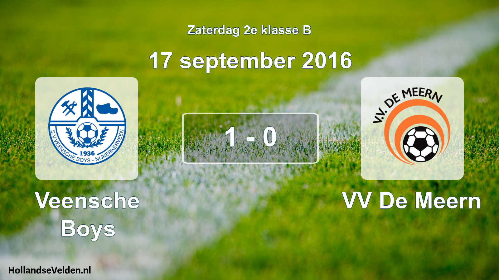 Total number of matches played: Veensche Boys - VV De Meern 1 - 0 (17 September 2016)