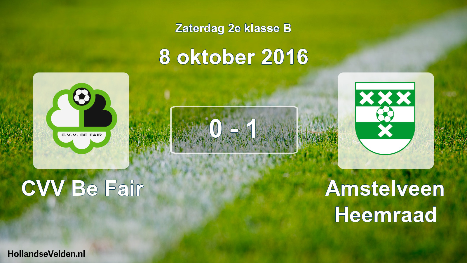 Total number of matches played: CVV Be Fair - Amstelveen Heemraad 0 - 1 (8 October 2016)