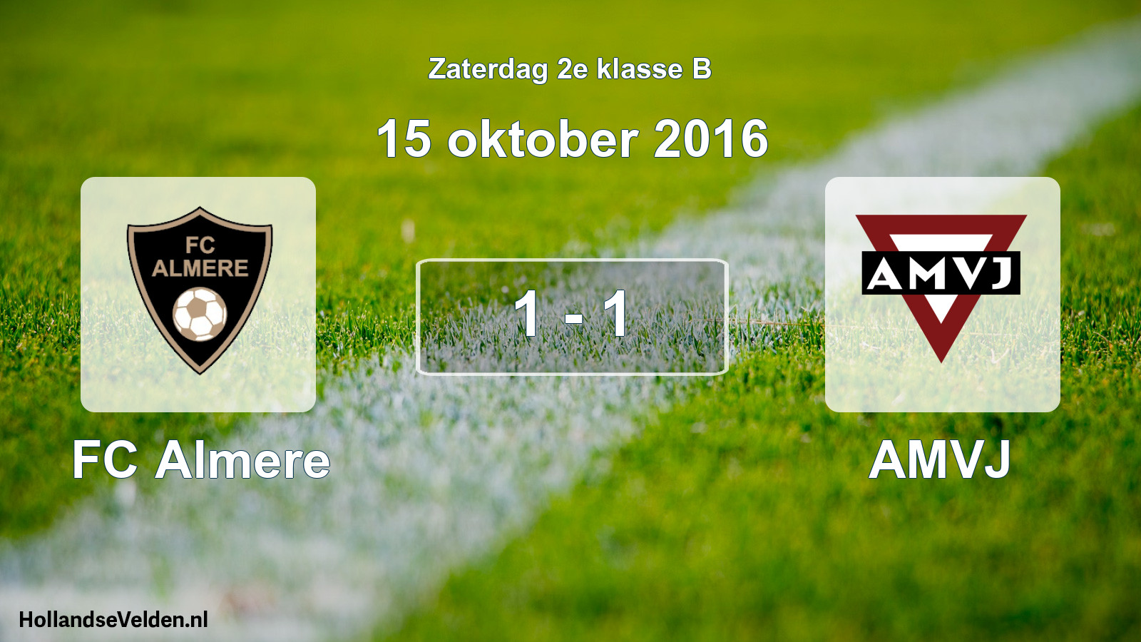 Total number of matches played: FC Almere - AMVJ 1 - 1 (15 October 2016)