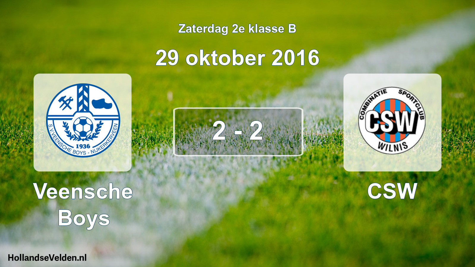 Total number of matches played: Veensche Boys - CSW 2 - 2 (29 October 2016)