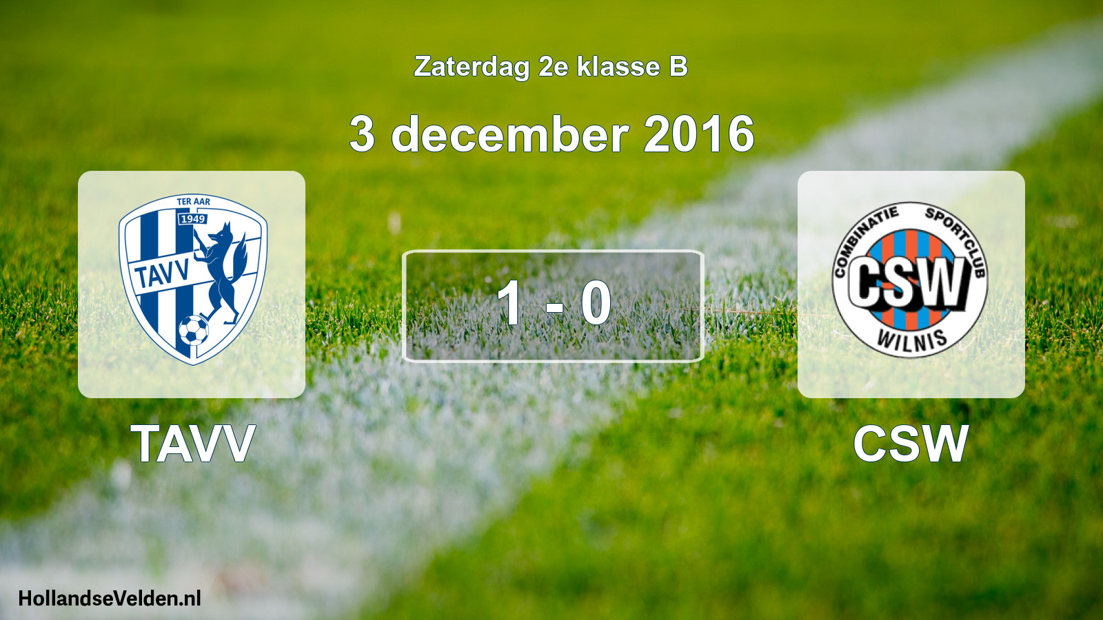 Total number of matches played: TAVV - CSW 1 - 0 (3 December 2016)