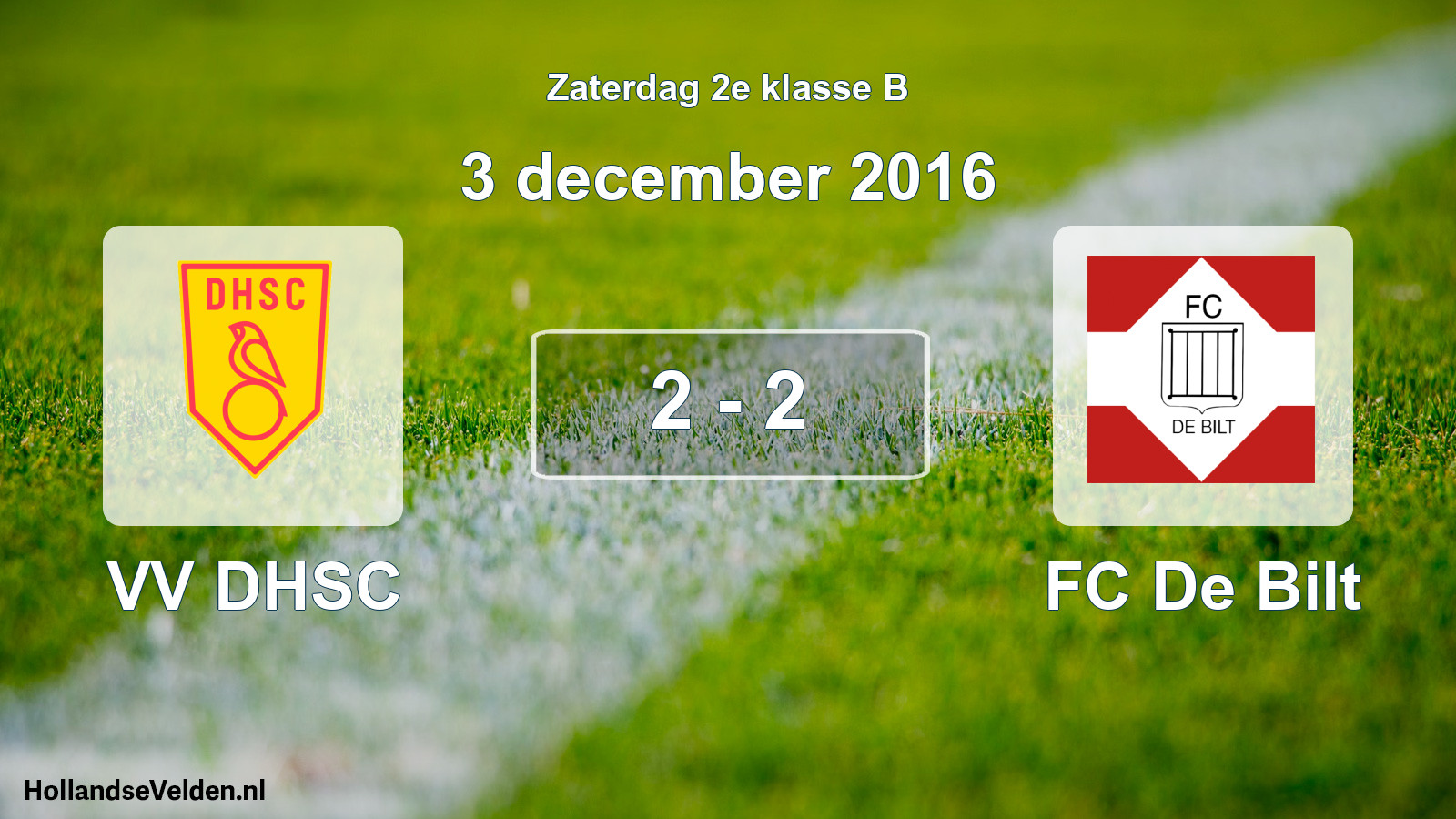 Total number of matches played: VV DHSC - FC De Bilt 2 - 2 (3 December 2016)