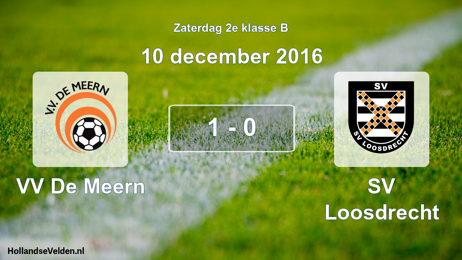 Total number of matches played: VV De Meern - SV Loosdrecht 1 - 0 (10 December 2016)