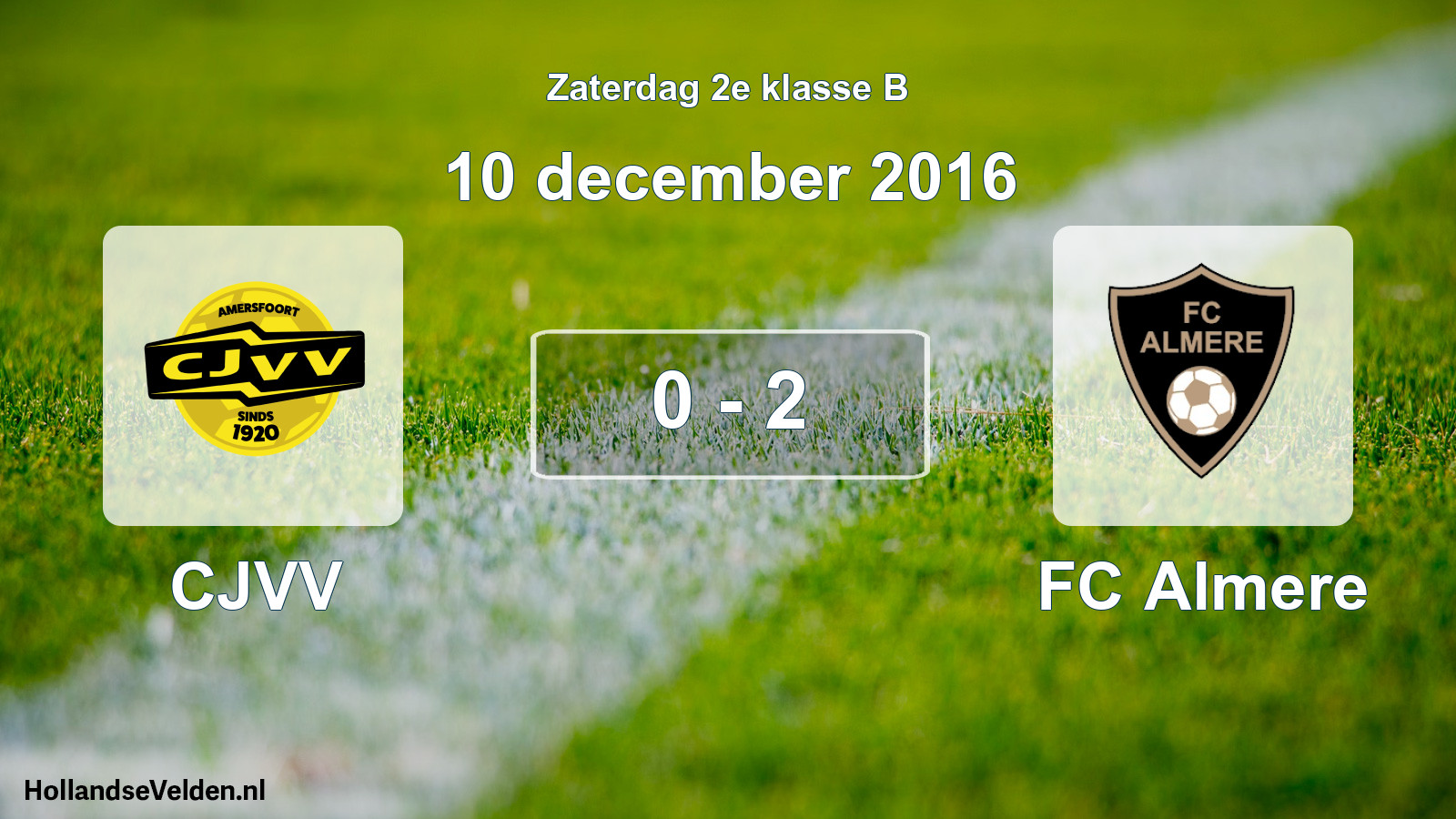 Total number of matches played: CJVV - FC Almere 0 - 2 (10 December 2016)
