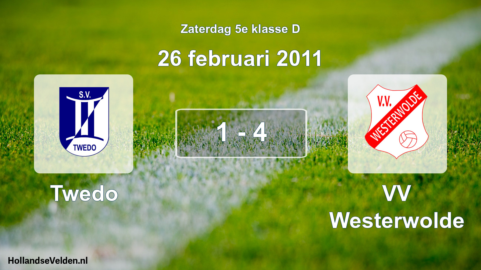 Total number of matches played: Twedo - VV Westerwolde 1 - 4 (26 February 2011)