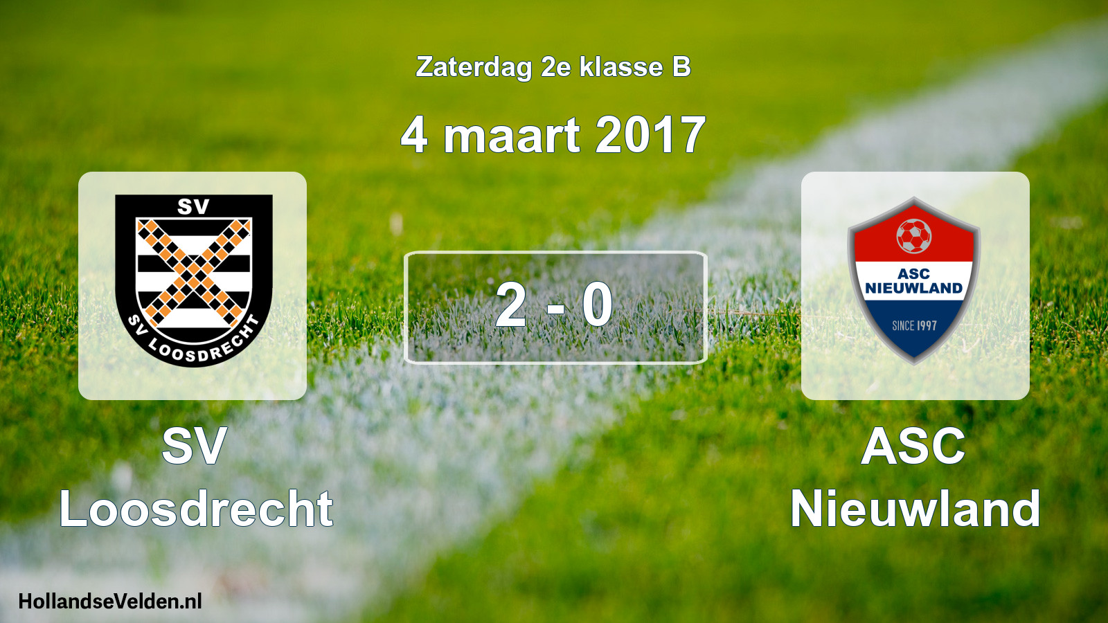 Total number of matches played: SV Loosdrecht - ASC Nieuwland 2 - 0 (4 March 2017)