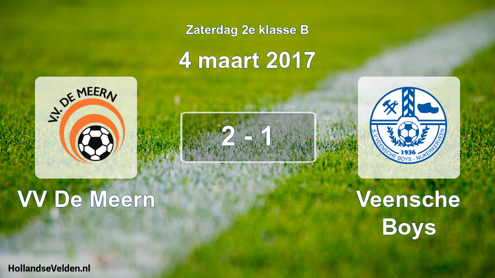Total number of matches played: VV De Meern - Veensche Boys 2 - 1 (4 March 2017)