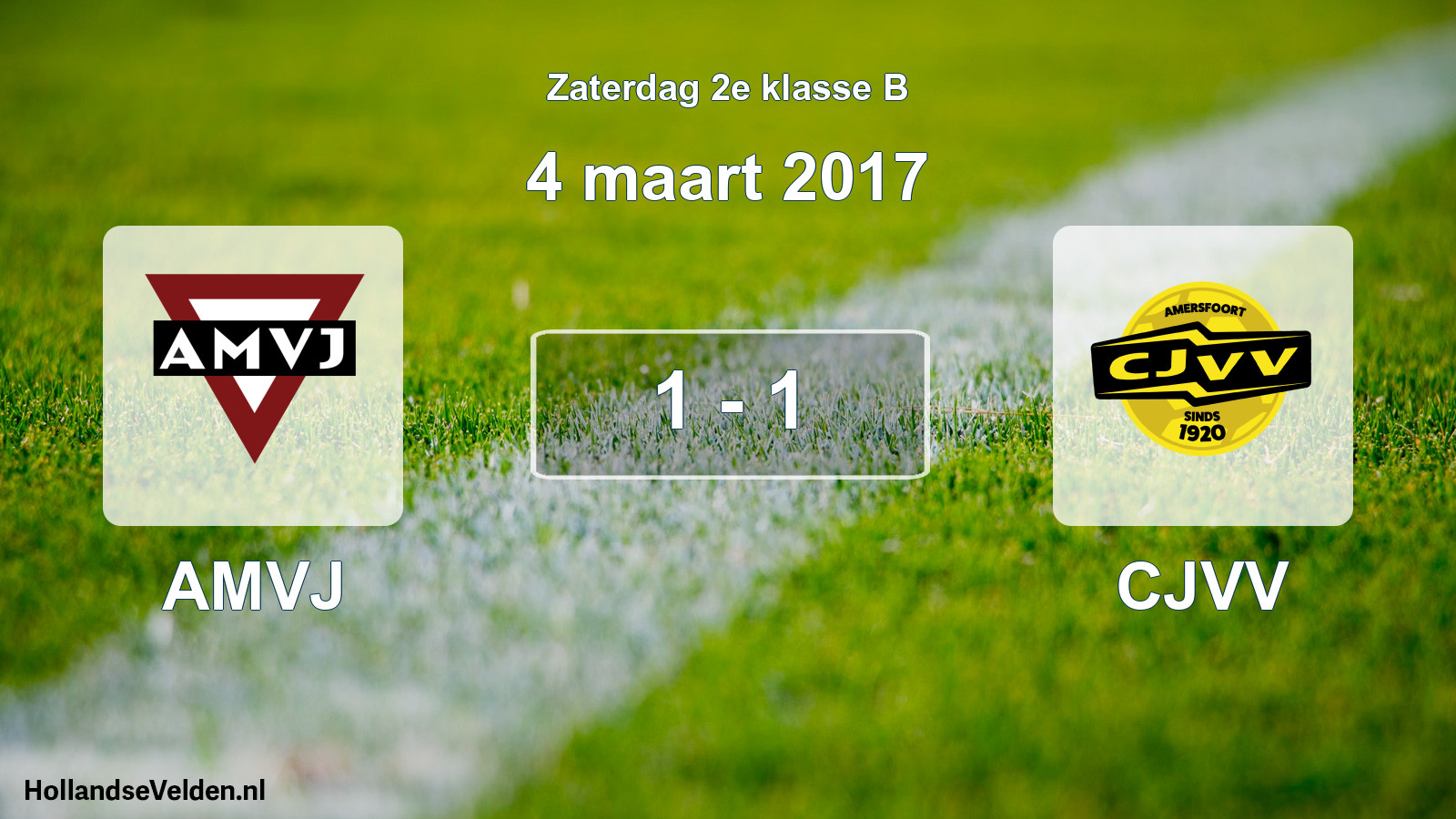 Total number of matches played: AMVJ - CJVV 1 - 1 (4 March 2017)