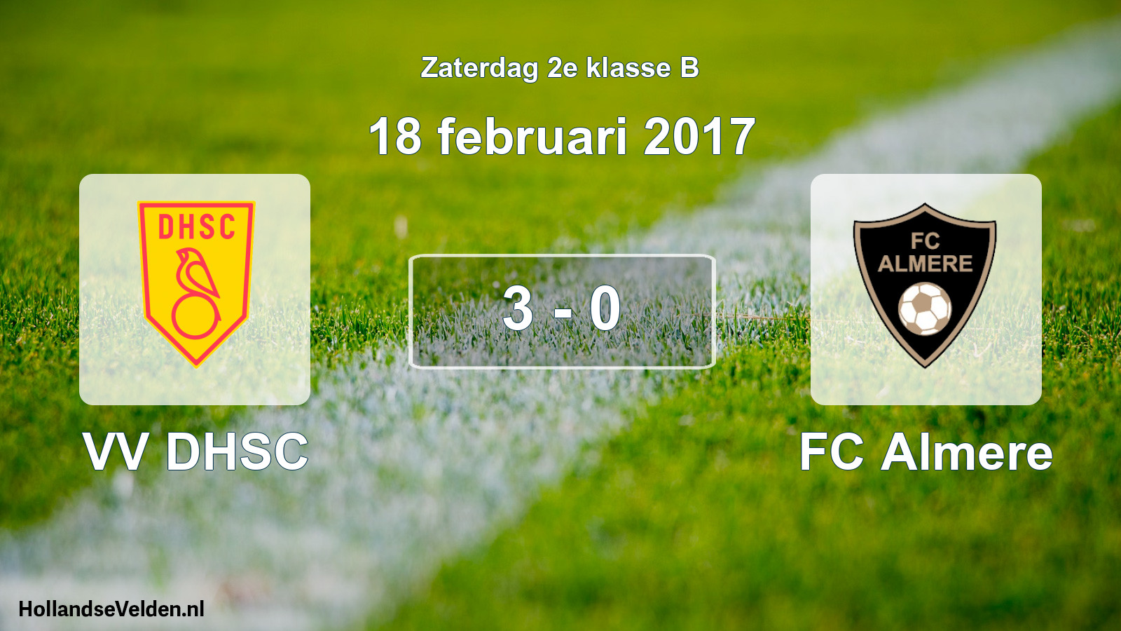 Total number of matches played: VV DHSC - FC Almere 3 - 0 (18 February 2017)