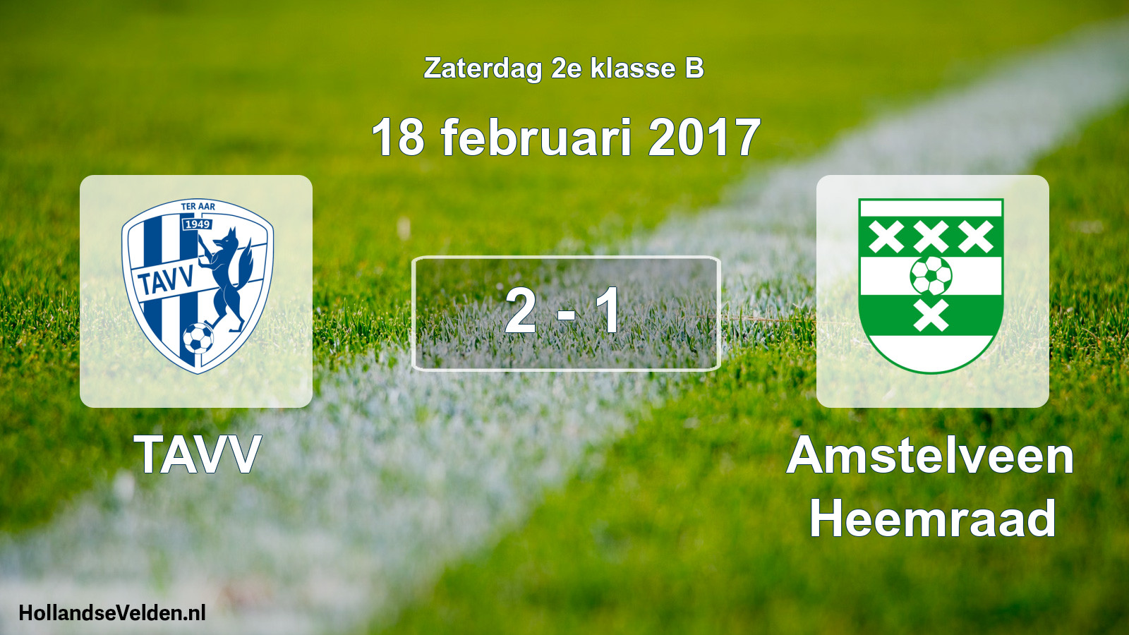 Total number of matches played: TAVV - Amstelveen Heemraad 2 - 1 (18 February 2017)